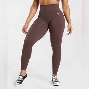 GYMSHARK ADAPT FLECK SEAMLESS LEGGINGS - chocolate brown color